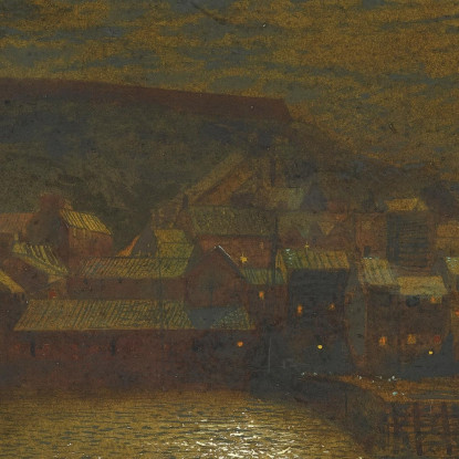 Whitby Da Scotch Head Chiaro Di Luna Sull'Esk John Atkinson Grimshaw jag84 quadro stampato su tela