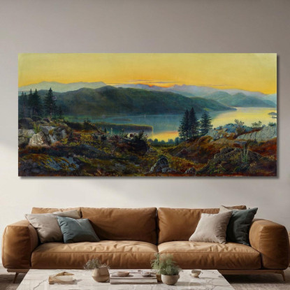 Windermere John Atkinson Grimshaw jag85 quadro stampato su tela