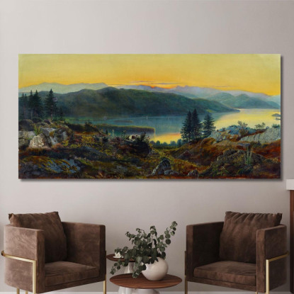 Windermere John Atkinson Grimshaw jag85 quadro stampato su tela