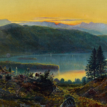 Windermere John Atkinson Grimshaw jag85 quadro stampato su tela