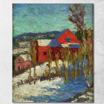 Paesaggio Con Case Konrad Mägi kmg10 quadro stampato su tela