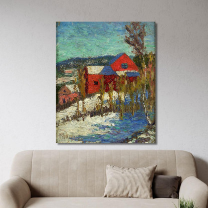 Paesaggio Con Case Konrad Mägi kmg10 quadro stampato su tela