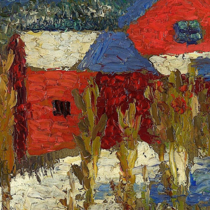 Paesaggio Con Case Konrad Mägi kmg10 quadro stampato su tela