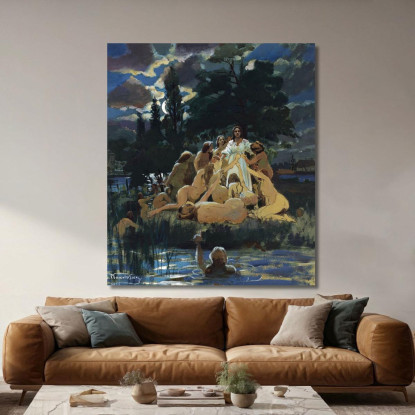 Sirene Konstantin Egorovich Makovsky kem5 quadro stampato su tela