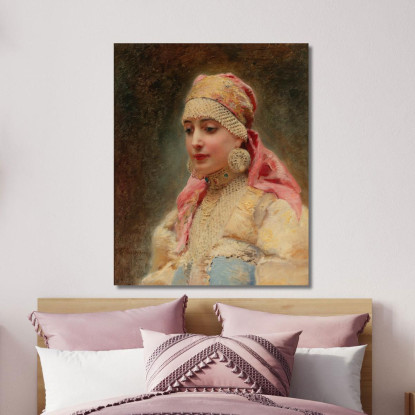 Ritratto Di Una Boiarina Konstantin Egorovich Makovsky kem7 quadro stampato su tela
