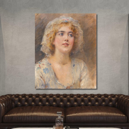 Ritratto Di Una Ragazza Konstantin Egorovich Makovsky kem8 quadro stampato su tela