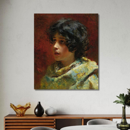 Ritratto Di Una Giovane Ragazza Konstantin Egorovich Makovsky kem10 quadro stampato su tela