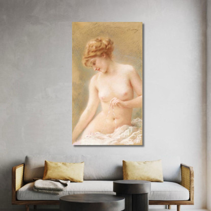 Nudo Seduto Konstantin Egorovich Makovsky kem17 quadro stampato su tela