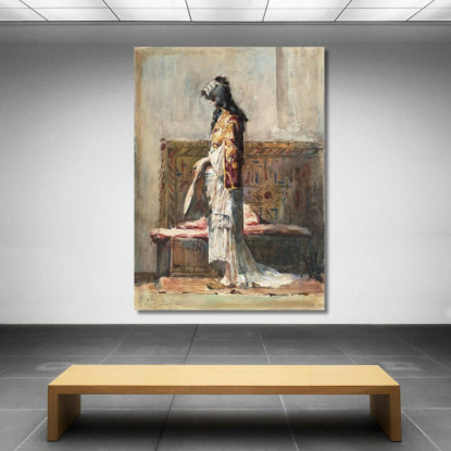 Una Donna Marocchina In Abito Tradizionale Mariano Fortuny Marsal mfm1 quadro stampato su tela