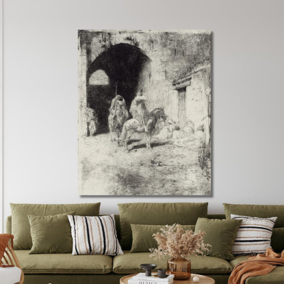Guardia Della Casbah A Tetouan Mariano Fortuny Marsal mfm17 quadro stampato su tela
