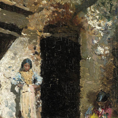 Grotte Gitane A Granada Mariano Fortuny Marsal mfm22 quadro stampato su tela
