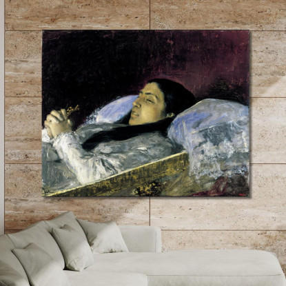 Signorina Del Castillo Sul Suo Letto Di Morte Mariano Fortuny Marsal mfm29 quadro stampato su tela