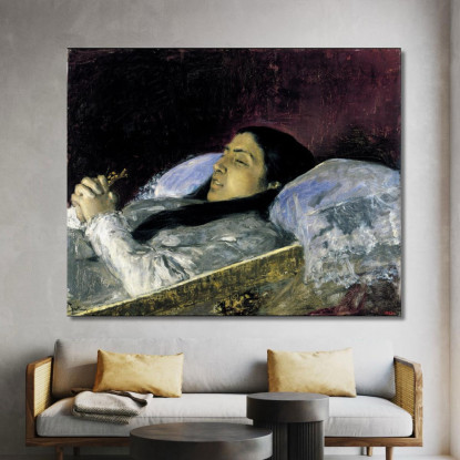 Signorina Del Castillo Sul Suo Letto Di Morte Mariano Fortuny Marsal mfm29 quadro stampato su tela