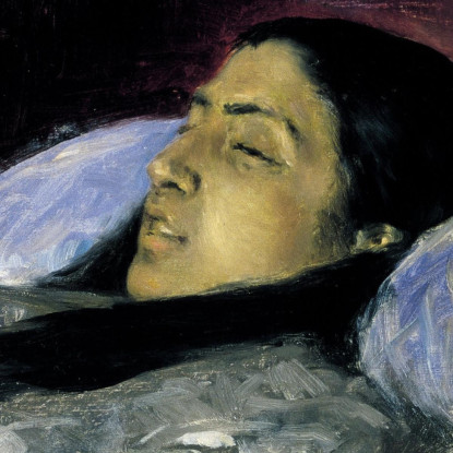 Signorina Del Castillo Sul Suo Letto Di Morte Mariano Fortuny Marsal mfm29 quadro stampato su tela