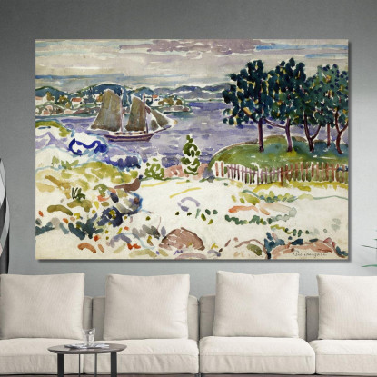 Insenatura Con Barca A Vela Maine Maurice Prendergast mpr25 quadro stampato su tela