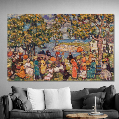 Picnic Maurice Prendergast mpr42 quadro stampato su tela