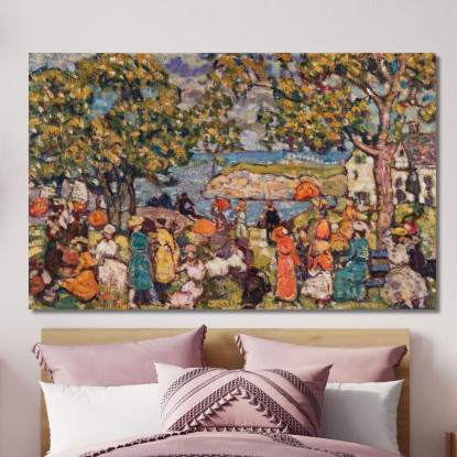 Picnic Maurice Prendergast mpr42 quadro stampato su tela