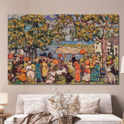 Picnic Maurice Prendergast mpr42 quadro stampato su tela