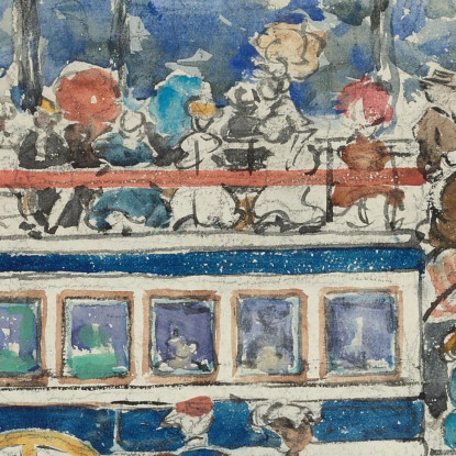 L'Omnibus Di Parigi Maurice Prendergast mpr66 quadro stampato su tela