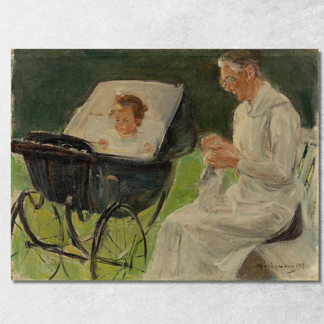La Nipote Dell'Artista Con La Sua Balia Nel Giardino Del Wannsee Max Liebermann mlb29 quadro stampato su tela