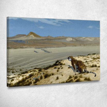 Tigre In Guardia Jean-Léon Gérôme jlg154 quadro stampato su tela