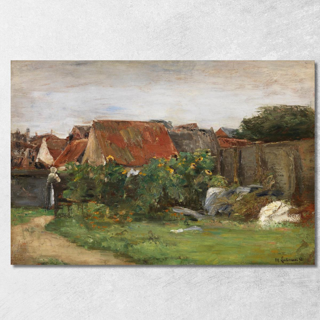 Case Di Villaggio Con Girasoli Max Liebermann mlb34 quadro stampato su tela