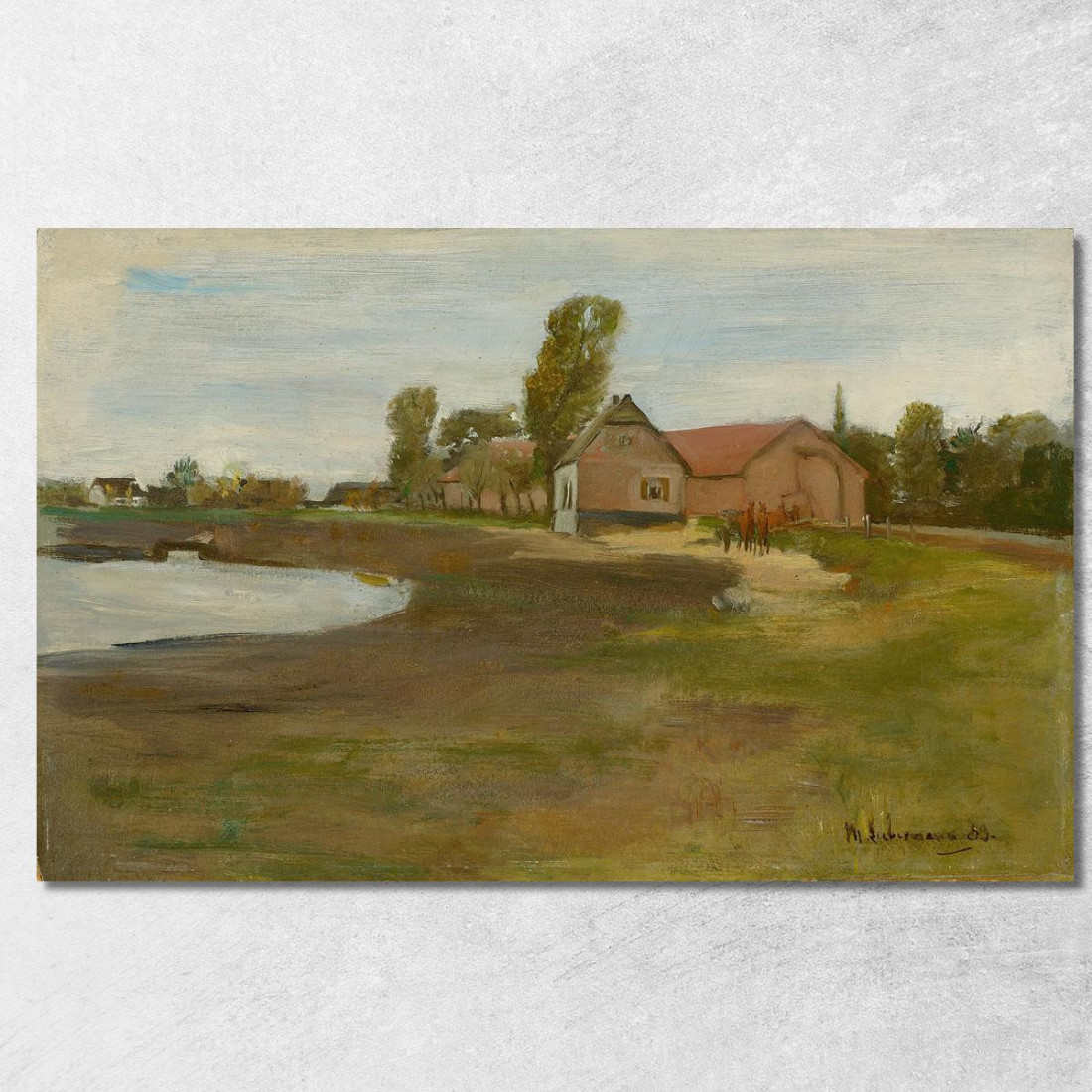 Strada Del Villaggio A Militsch / Paesaggio Con Stagno Max Liebermann mlb35 quadro stampato su tela