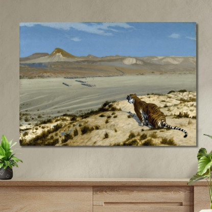 Tigre In Guardia Jean-Léon Gérôme jlg154 quadro stampato su tela