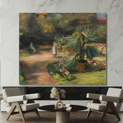 Giardino Con Palma E Due Figure Femminili Max Liebermann mlb39 quadro stampato su tela