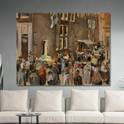Vicolo Ebraico Ad Amsterdam Uilenburgersteeg Angolo Jodenbreestraat Max Liebermann mlb44 quadro stampato su tela