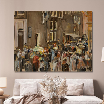 Vicolo Ebraico Ad Amsterdam Uilenburgersteeg Angolo Jodenbreestraat Max Liebermann mlb44 quadro stampato su tela