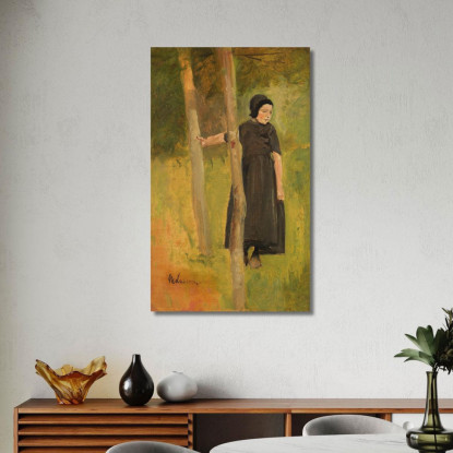 Bambino Sotto Gli Alberi / Studio Per "Bambini Che Giocano" Max Liebermann mlb47 quadro stampato su tela