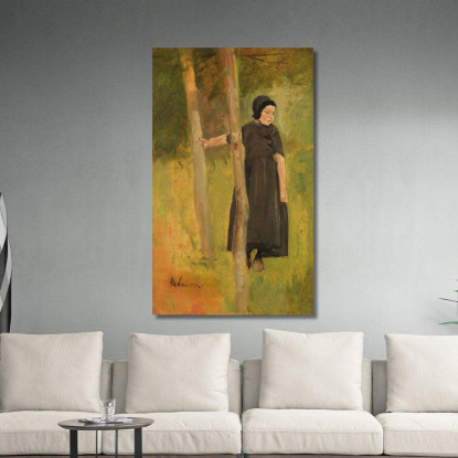 Bambino Sotto Gli Alberi / Studio Per "Bambini Che Giocano" Max Liebermann mlb47 quadro stampato su tela