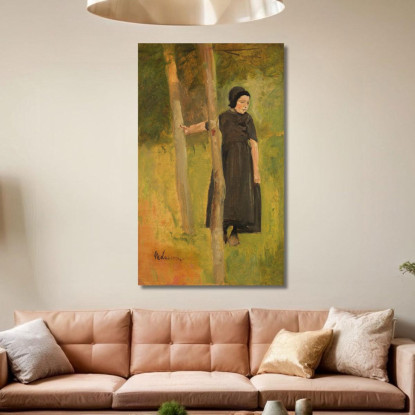 Bambino Sotto Gli Alberi / Studio Per "Bambini Che Giocano" Max Liebermann mlb47 quadro stampato su tela
