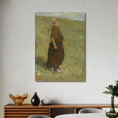 Ragazza Sulla Duna In Piedi Verso Destra Max Liebermann mlb54 quadro stampato su tela