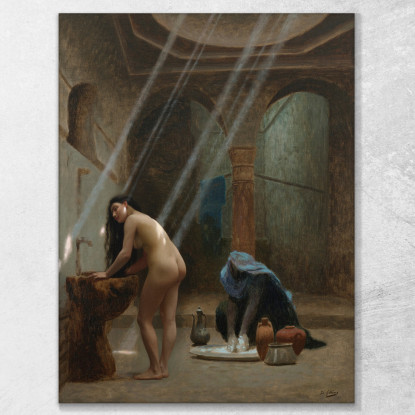 Uno Schizzo Di Un Bagno Moresco Jean-Léon Gérôme jlg157 quadro stampato su tela