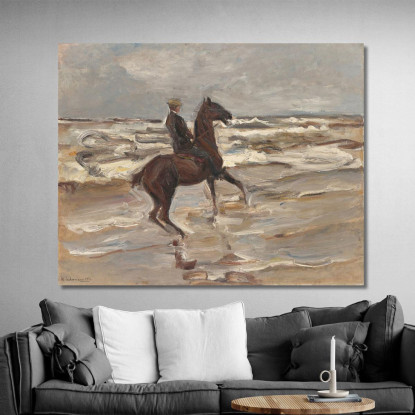 Cavaliere Al Mare Verso Destra Max Liebermann mlb64 quadro stampato su tela