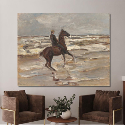 Cavaliere Al Mare Verso Destra Max Liebermann mlb64 quadro stampato su tela