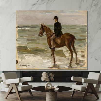 Cavaliere Sulla Spiaggia Max Liebermann mlb66 quadro stampato su tela