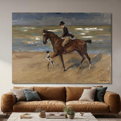 Cavaliere Sulla Spiaggia Max Liebermann mlb69 quadro stampato su tela