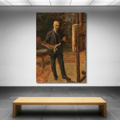 Autoritratto In Abito Davanti Al Cavalletto A Figura Intera Max Liebermann mlb75 quadro stampato su tela