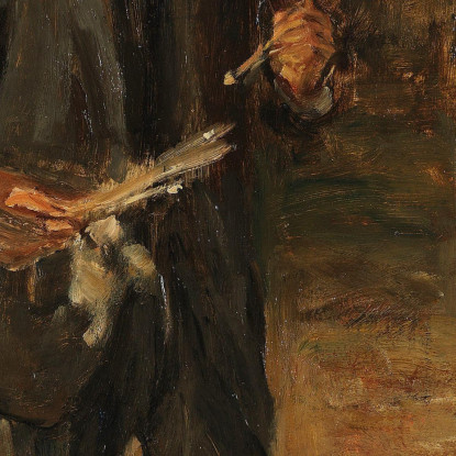 Autoritratto In Abito Davanti Al Cavalletto A Figura Intera Max Liebermann mlb75 quadro stampato su tela