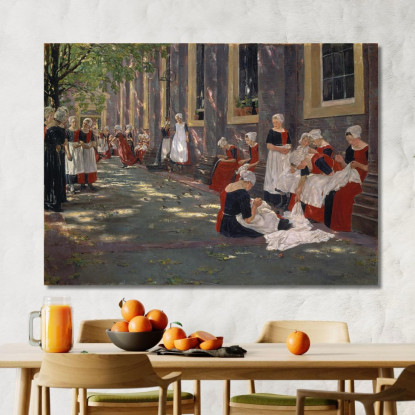Il Cortile Dell'Orfanotrofio Ad Amsterdam Max Liebermann mlb86 quadro stampato su tela