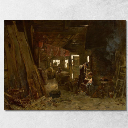 Officina Del Falegname – La Famiglia Del Taglialegna 2 Max Liebermann mlb100 quadro stampato su tela