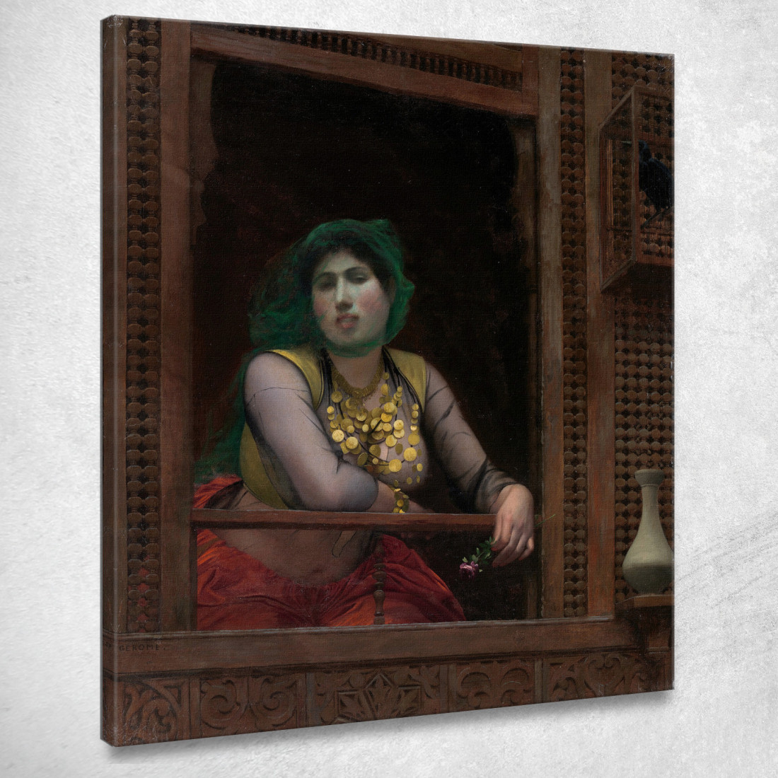 Donna Al Balcone Jean-Léon Gérôme jlg163 quadro stampato su tela