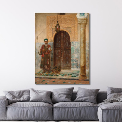 Un Sant'Uomo Presso Un Ingresso Rudolf Ernst rer3 quadro stampato su tela