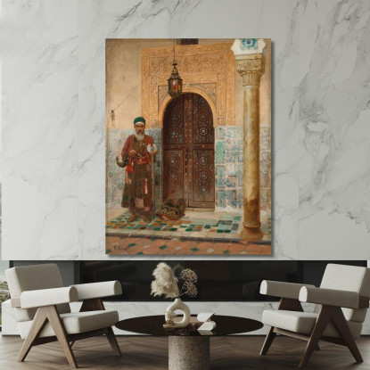 Un Sant'Uomo Presso Un Ingresso Rudolf Ernst rer3 quadro stampato su tela