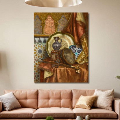 Natura Morta Con Oggetti Marocchini Rudolf Ernst rer7 quadro stampato su tela