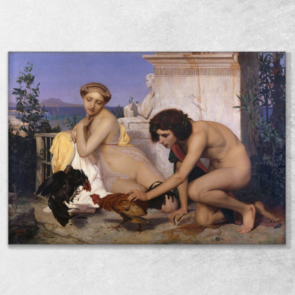 Giovani Greci Assistono Ad Un Combattimento Di Galli Jean-Léon Gérôme jlg165 quadro stampato su tela