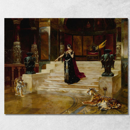 Salomé E Le Tigri Rudolf Ernst rer35 quadro stampato su tela
